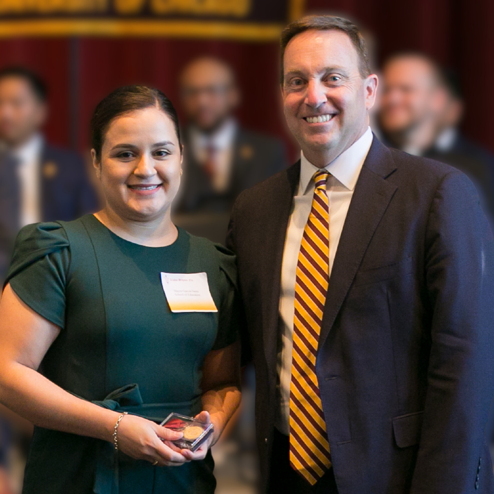 Loyola Chicago student Mayra Garcia Sainz is inducted into Alpha Sigma Nu.