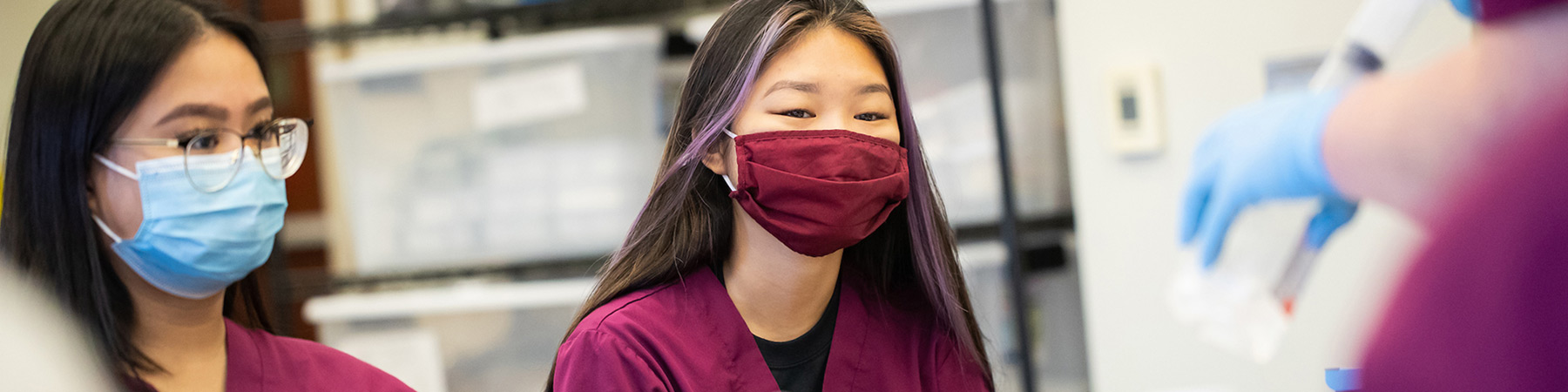 Nursing students during lab at Loyola University Chicago