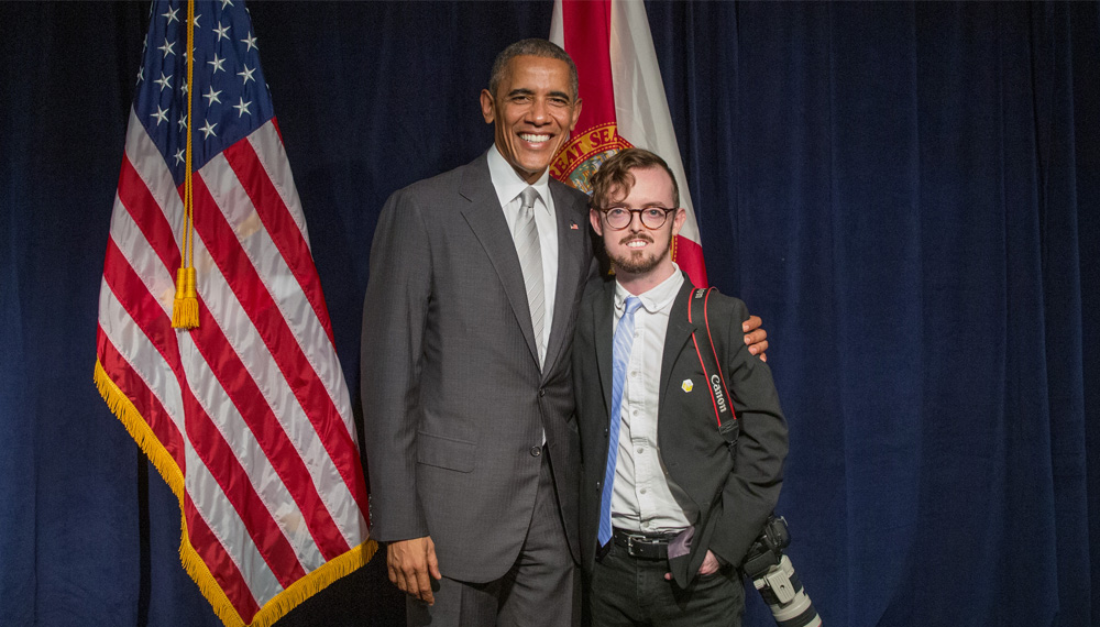 Chandler West with Barack Obama. Photo courtesy of Chandler West.