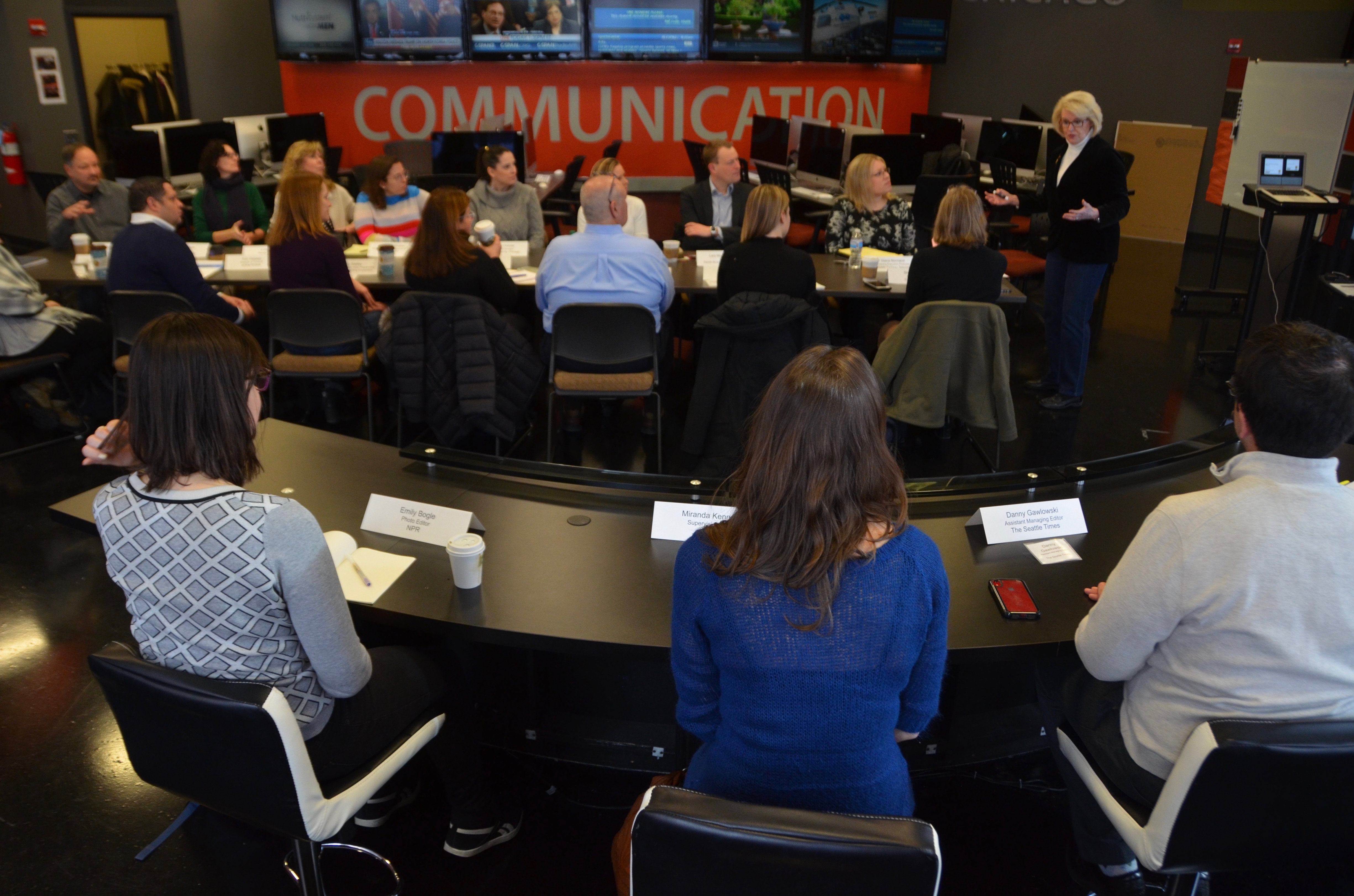 Jill Geisler, the Bill Plante Chair in Leadership and Media Integrity at Loyola, taught leaders in media how best to manage in a challenging industry that is constantly changing. Photo by Ralph Braseth